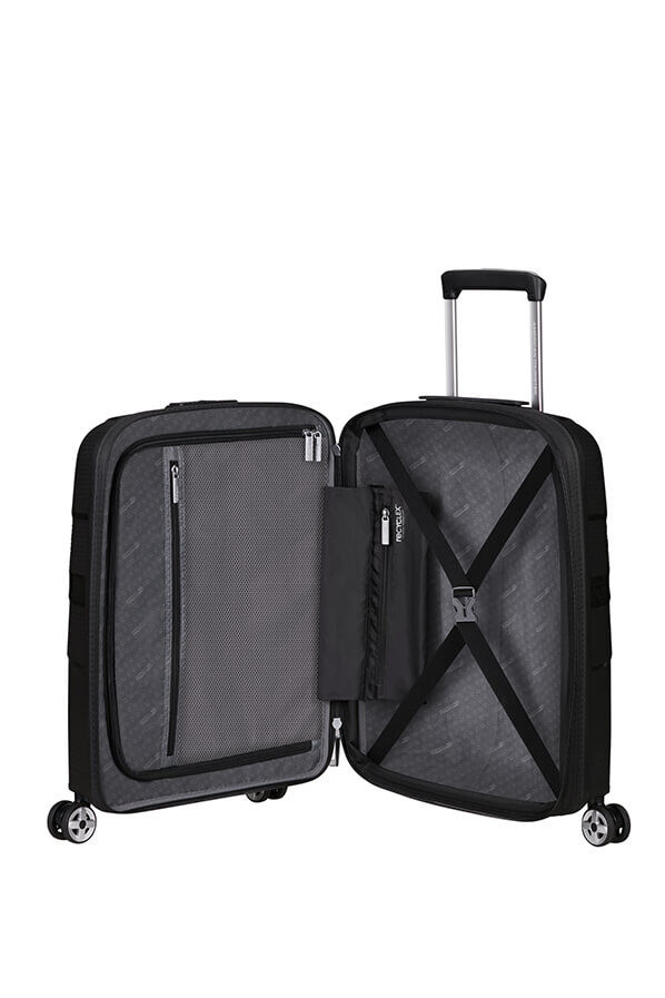 American Tourister Starvibe Spinner Expandable TSA 55cm Black American Tourister Starvibe Spinner Expandable TSA 55cm Black