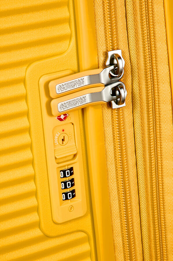 American Tourister Soundbox Spinner 77  Golden Yellow American Tourister Soundbox Spinner 77  Golden Yellow