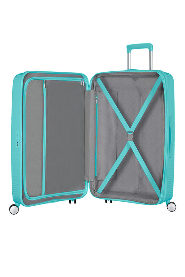 American Tourister Soundbox Spinner TSA Expandable 67cm  Poolside Blue American Tourister Soundbox Spinner TSA Expandable 67cm  Poolside Blue