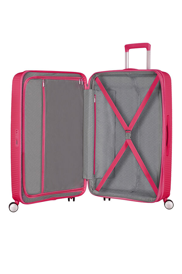SoundBox Equipaje mediano | American Tourister Soundbox Spinner expansible 67cm Lightning Pink