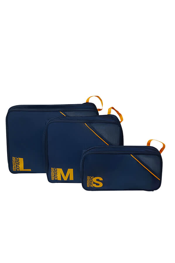 Packing Cubes Set de 3 Packing Cubes | American Tourister American Tourist. Ta Packing Cubes S/M/L  Navy/Orange