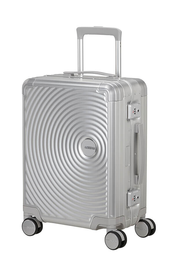 American Tourister Soundbox Alu Spinner TSA 55cm  Silver