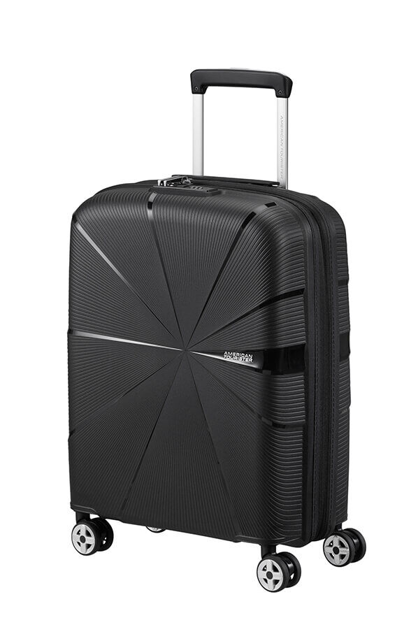 American Tourister Starvibe Spinner Expandable TSA 55cm Black American Tourister Starvibe Spinner Expandable TSA 55cm Black