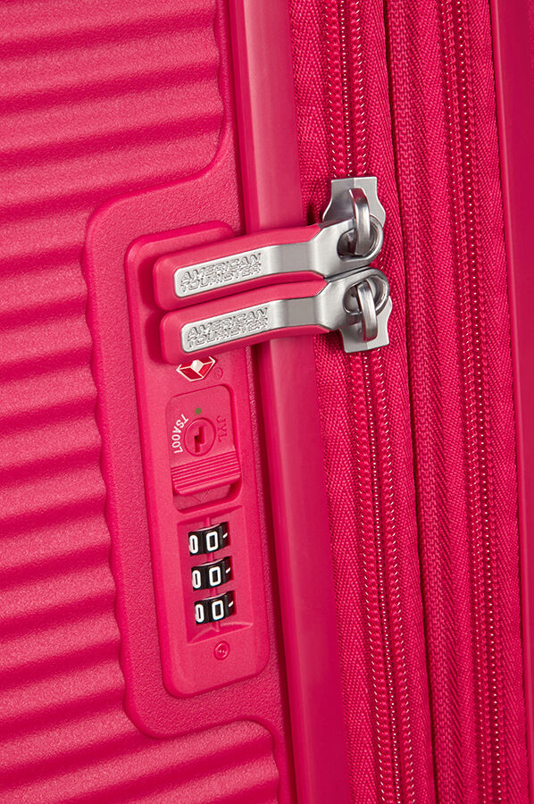 SoundBox Equipaje mediano | American Tourister Soundbox Spinner expansible 67cm Lightning Pink
