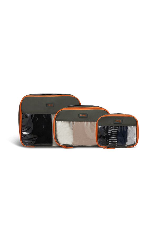 Lipault Lipault Travel Accessories Set Of 3 Extra Pack Cubes Khaki Lipault Lipault Travel Accessories Set Of 3 Extra Pack Cubes Khaki