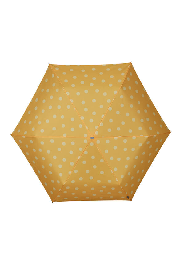 Samsonite Alu Drop S 3 Sect. Manual Flat  Yellow Polka Dots