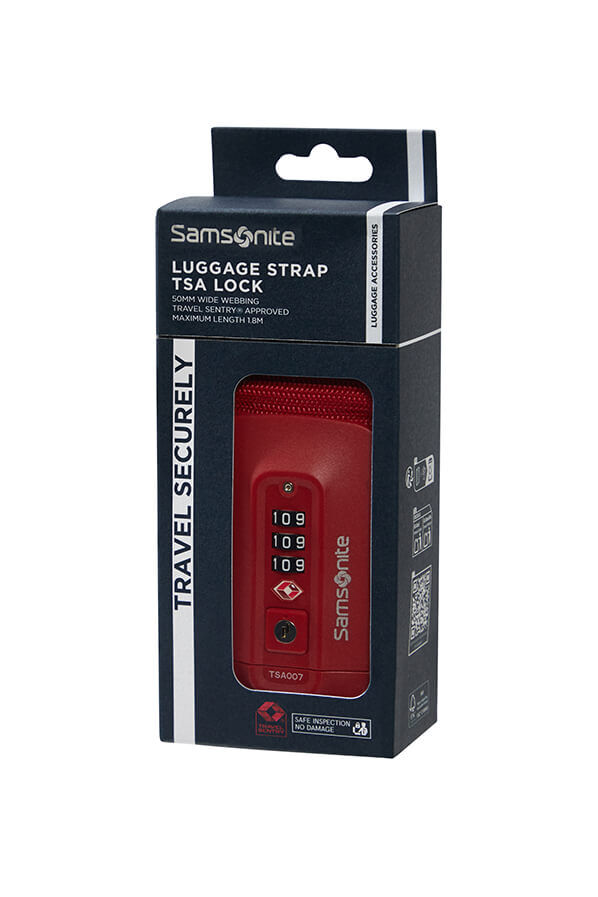 Samsonite Ta Revolution Luggage Strap/TSA Lock  Rojo
