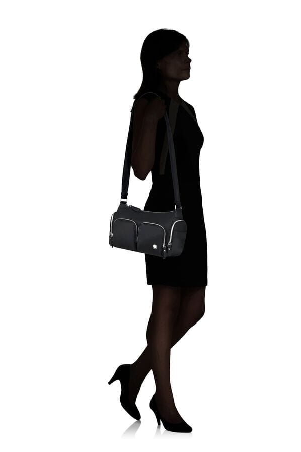 Samsonite Karissa Evo Shoulder Bag Multi Pkt  Black Samsonite Karissa Evo Shoulder Bag Multi Pkt  Black
