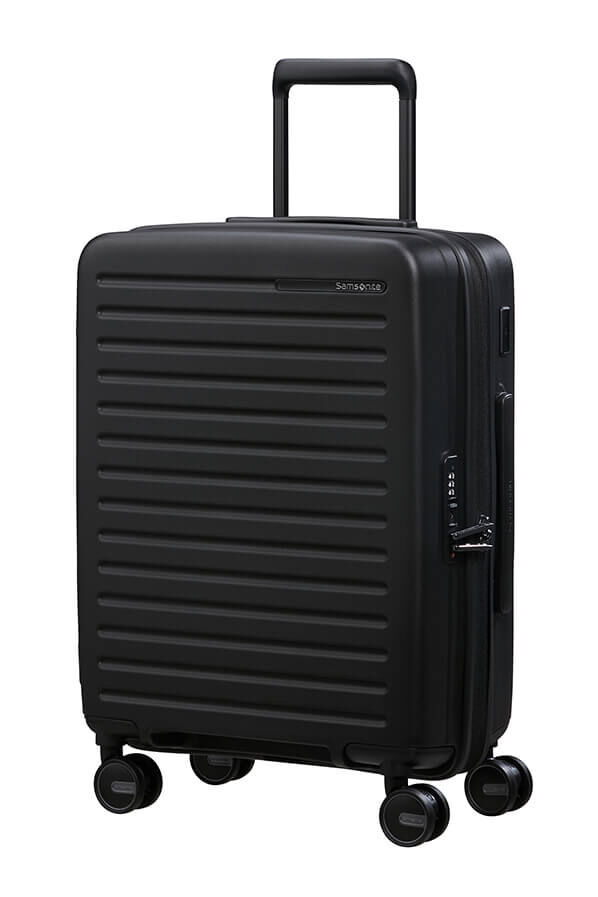 Samsonite Restackd Spinner Expandable 55cm  Black Samsonite Restackd Spinner Expandable 55cm  Black