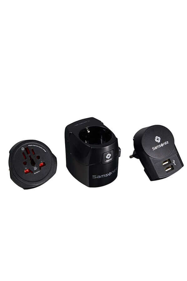 Samsonite Travel Accessories World Adaptor Pro 3-P+USB Negro