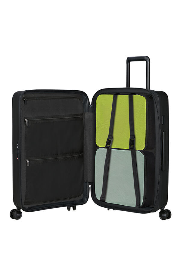 Samsonite Restackd Spinner Expandable 68cm  Black Samsonite Restackd Spinner Expandable 68cm  Black